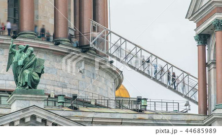 The top of Saint Isaac's Cathedral timelapse in Saint-Petersburg, Russia. The top of Saint Isaac's Cathedral timelapse in Saint-Petersburg, Russia. 44685989