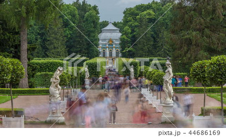 Tsarskoye Selo Pushkin timelapse, Saint Petersburg, Russia, Alley in the Park , Trees and shrubs 44686169
