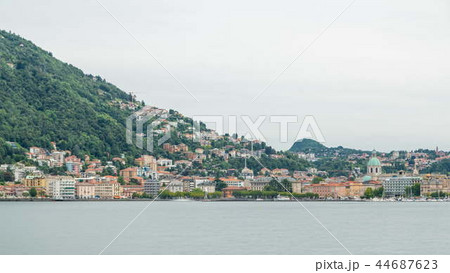 Landscape with Lake Como timelapse, Lombardy, Italy 44687623