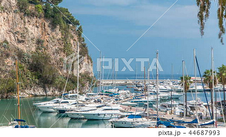 Panoramic view of Fontvieille timelapse - new district of Monaco. 44687993
