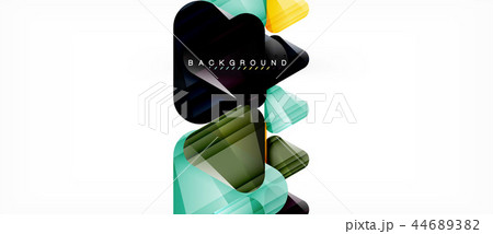 Glass triangles modern geometric composition, abstract background 44689382