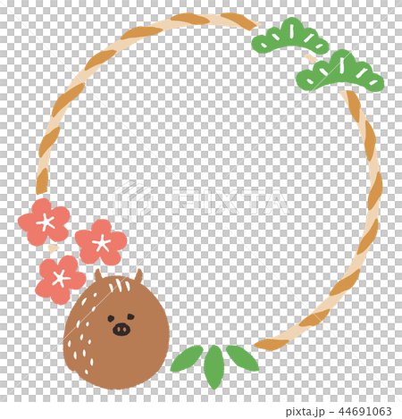 年賀状 素材 フレーム ウリ坊 松竹梅 44691063