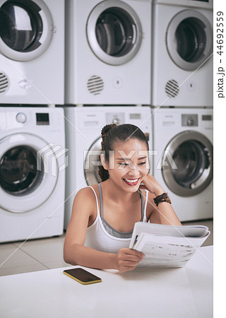 Reading in laundry room Reading in laundry room 44692559