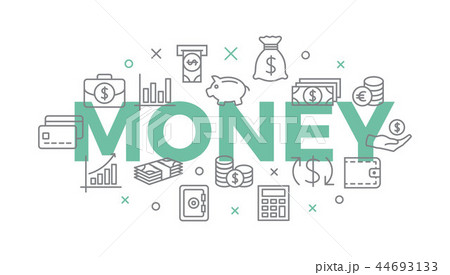 MONEY Concept with icons and signs 44693133