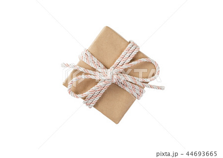 Gift box with pink ribbon isolated on white 44693665