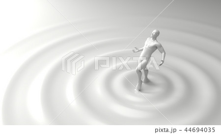 white character rising from white liquid. 3d illustration 44694035
