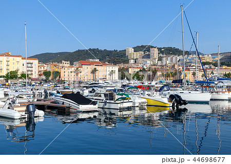 Ajaccio port. Coastal cityscape, Corsica 44698677