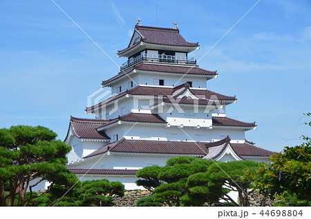 会津若松城(鶴ヶ城)の天守閣(福島県会津若松市追手町) 会津若松城(鶴ヶ城)の天守閣(福島県会津若松市追手町) 44698804