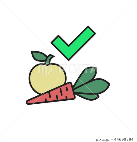 Say Yes to healthy lifestyle. Healthy food choice. Flat vector illustration. Isolated on white 44699594