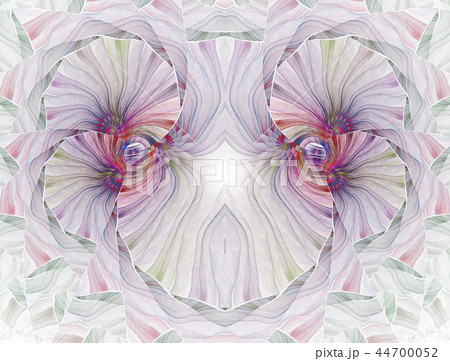 Colorful floral stained glass kaleidoscopic design 44700052