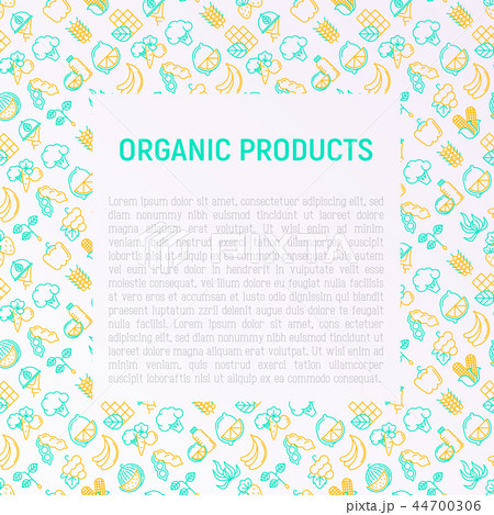 Organic products concept with thin line icons Organic products concept with thin line icons 44700306
