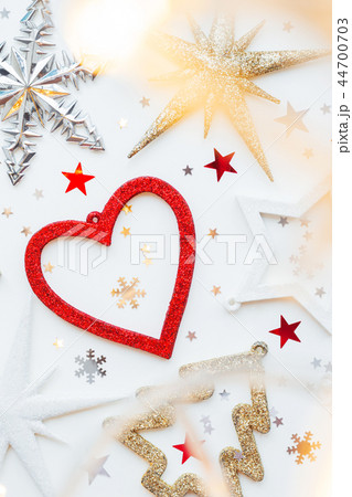 Christmas and New Year heart decoration 44700703