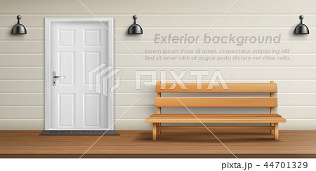 Vector exterior background with veranda facade Vector exterior background with veranda facade 44701329