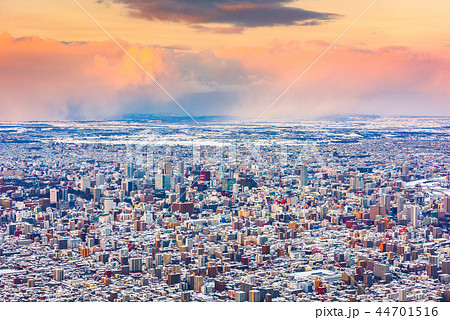 Sapporo, Japan Winter Skyline 44701516