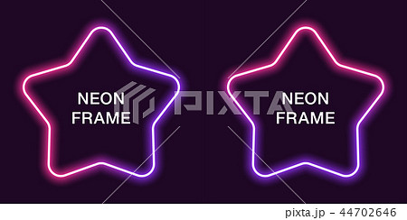Neon frame in star shape. Vector template Neon frame in star shape. Vector template 44702646