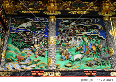 10月　熊谷59国宝歓喜院聖天堂・奥殿南面大羽目彫刻・七福神と鶴と亀 44703084