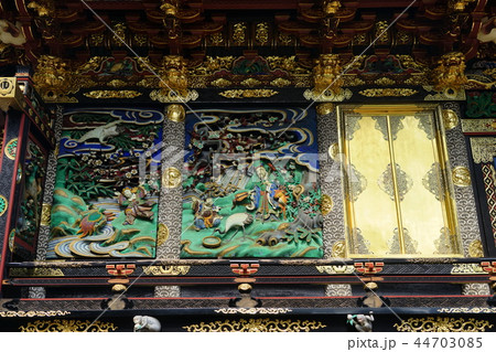 10月　熊谷58国宝歓喜院聖天堂・奥殿南面大羽目彫刻・七福神と鶴と亀 44703085