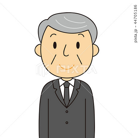 ストックイラスト 二頭身 黒いスーツのシニア男性と女性のイラストです 冠婚葬祭 教科書等の教材イラストレーター みやもとかずみのイラスト 素材 ๑ ๑