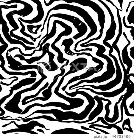 Brush painted zebra seamless pattern. Black and white stripes grunge background. 44705400