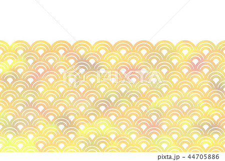 波 和柄 水彩風 きいろ のイラスト素材