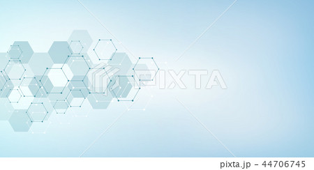 Molecular structure and chemical elements. Abstract molecules background. Science and digital 44706745