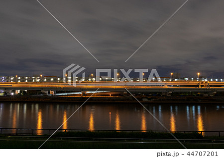 汐入公園から見る首都高6号向島線の夜景 東京都荒川区 汐入公園から見る首都高6号向島線の夜景 東京都荒川区 44707201