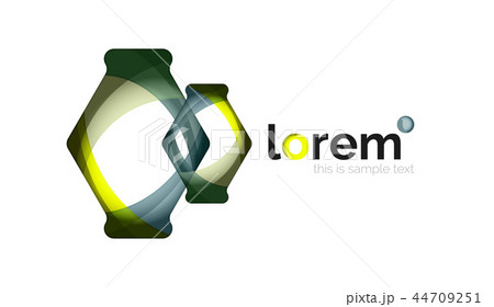 Abstract geometric logo design, overlapping shapes 44709251