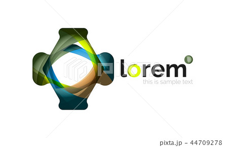 Abstract geometric logo design, overlapping shapes 44709278