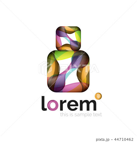 Abstract geometric logo created with overlapping smooth shapes 44710462