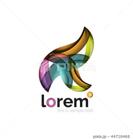 Abstract geometric logo created with overlapping smooth shapes 44710468