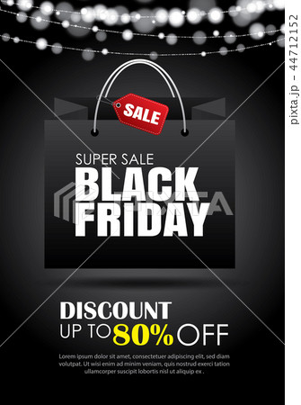 Black friday sale for shopping bag flyer template. 44712152