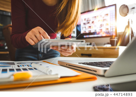 hand using credit card online banking payment  44714893