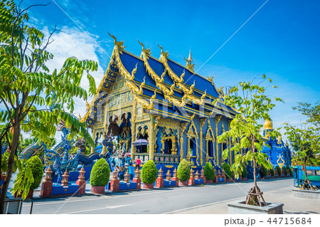 Wat Rong Sua Ten temple with blue sky background,  44715684