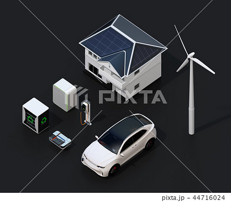 太陽光発電、風力発電、EV電池再利用、電気自動車及び充電設備の再生可能エネルギーのネットワーク 太陽光発電、風力発電、EV電池再利用、電気自動車及び充電設備の再生可能エネルギーのネットワーク 44716024
