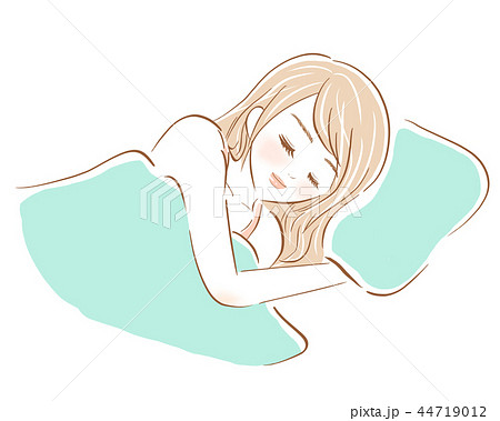 寝る女性のイラスト素材