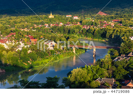 View of Khan River in Luang Prabang, Laos View of Khan River in Luang Prabang, Laos 44719086