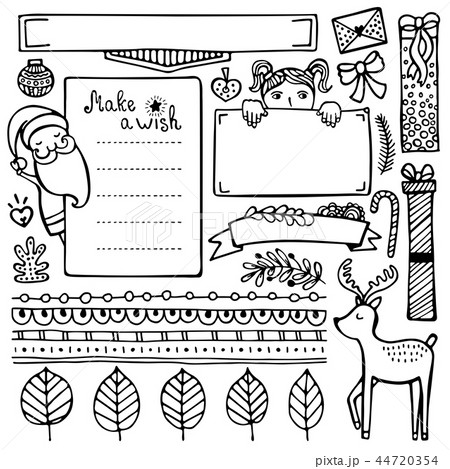 Bullet journal Christmas vector elements  44720354