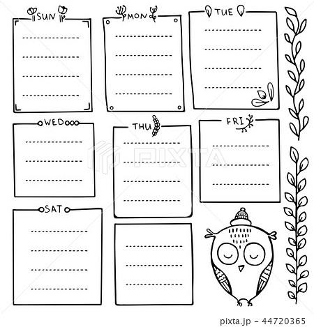 Bullet journal hand drawn vector element Bullet journal hand drawn vector element 44720365