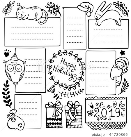 Bullet journal hand drawn vector element Bullet journal hand drawn vector element 44720366
