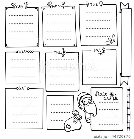 Bullet journal hand drawn vector element Bullet journal hand drawn vector element 44720370