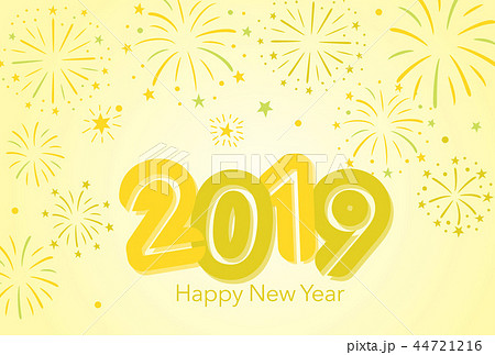 2019年賀状 花火　 44721216