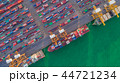 Aerial view container ship and warehouse. 44721234