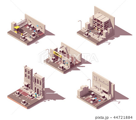 Vector isometric car parking icon set 44721884