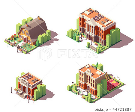 Vector isometric educational buildings set 44721887