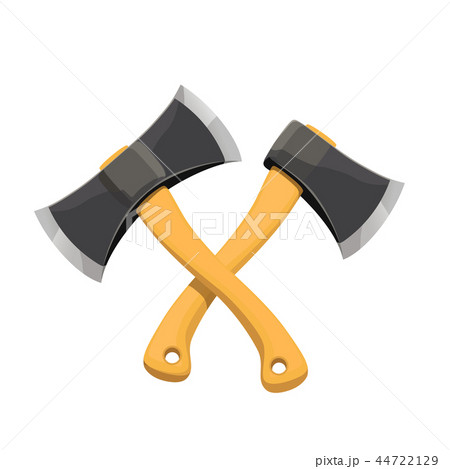 crossed two wooden axes crossed two wooden axes 44722129