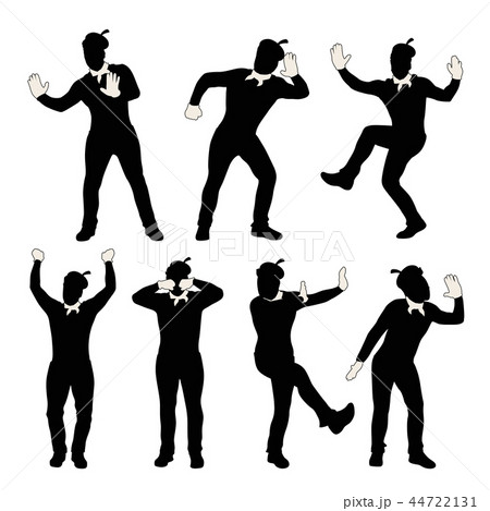 man mime silhouette set 44722131