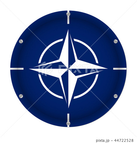 round metallic flag of NATO with screws round metallic flag of NATO with screws 44722528