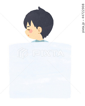 医療 顔を横に向ける男の子のイラスト素材
