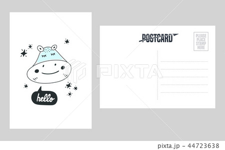 Cute hippo head vector illustration 44723638