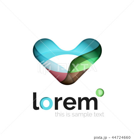 Abstract geometric logo created with overlapping smooth shapes Abstract geometric logo created with overlapping smooth shapes 44724660